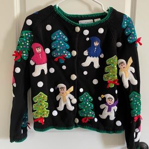 Christmas sweater used for ugly Christmas sweater parties- 2x winner!